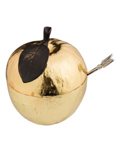 Сахарница с ложкой Золотое яблоко 11 см золотистая Michael aram