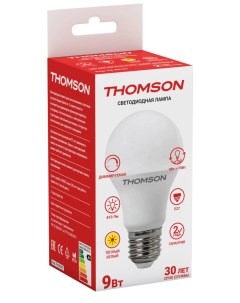 Лампа светодиодная THOMSON LED A60 9W 810Lm E27 3000K DIMMABLE Hiper