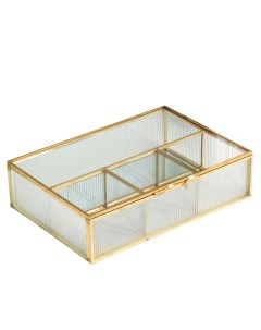 Шкатулка органайзер стекло для мелочей Квадратики 6х16 5х23 см Sima-land