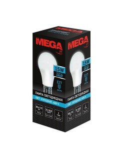 Лампа светодиодная Mega 15 Вт E27 4000 K грушевидная нейтральный белый свет 10 Promega jet