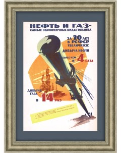 Нефть и газ самые экономичные виды топлива Плакат СССР Rarita