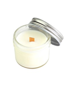 Свеча из соевого воска аромат Honey Almond с деревянным фитилем 100 мл Candle story