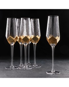 Набор бокалов для шампанского Дарио 180 мл 7x20 см 6 шт цвет золотой Magistro