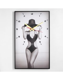 Часы картина настенные серия Люди Девушка на кушетке 50 х 100 см микс Сюжет