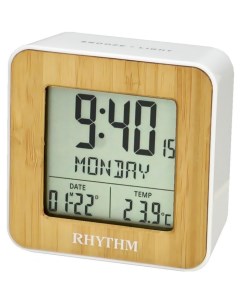 Цифровой будильник с термометром и автоматическим календарем LCT085NR03 Rhythm