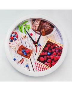 Часы настенные серия Кухня Ягодный завтрак плавный ход d 28 см Соломон