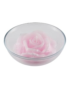 Плавающая свеча роза розовая в подсвечнике 11 см Омский свечной