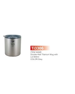 Ti3306 Ultralight Mug Titan 600ml термокружка Keith titanium