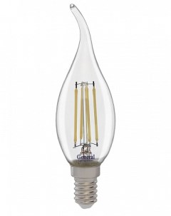 Лампа GLDEN CWS 8 230 E14 6500 FL 8W E14 свеча на ветру филам прозрачный General