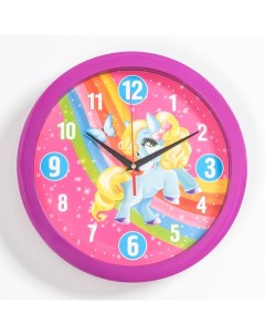 Часы настенные Пони обод фиолетовый d 28 см Соломон