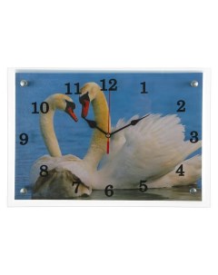 Часы настенные серия Животный мир Лебеди 25х35 см Сюжет
