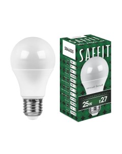 Лампочка светодиодная SBA6525 55087 230V 25W A65 E27 2700K упаковка 5 шт Saffit