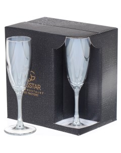 Бокал для шампанского 170 мл стекло 6 шт Радуга 3 Серебро RN_1687_3 Glasstar