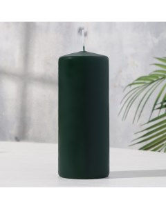 Свеча цилиндр 7х17 см 50 ч 515 г темно зеленая Омский свечной