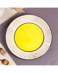 Тарелка Персия плоская керамика желтая 25 см Иран Керамика ручной работы