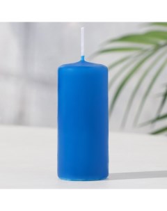 Свеча цилиндр 4х9 см 11 ч 90 г синяя Омский свечной