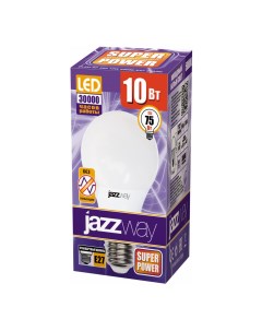 Светодиодная лампа Груша Е27 10 Вт матовая холодный свет Jazzway