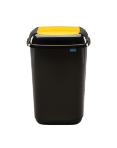 Ведро для мусора 45 л Quatro bin черное с жёлтой плавающей крышкой Plafor