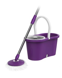 Комплект для уборки швабра 2 насадки ведро с отжимом фиолетовый Animore