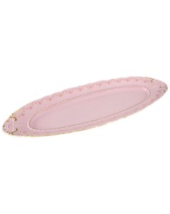Блюдо овальное Соната Розовая нить 55 5 см розовый фарфор Leander