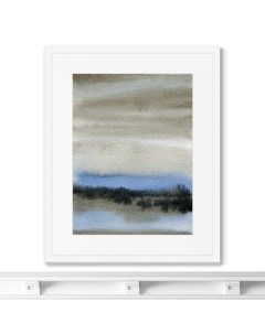 Репродукция картины в раме Autumn sky forest and river Размер картины 42х52см Картины в квартиру