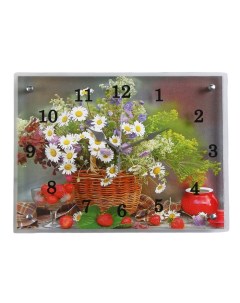 Часы настенные серия Цветы Цветы и ягоды 30х40 см Сюжет