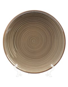 Тарелка обеденная керамика 26 см круглая Verde бежевый ST2155 Daniks