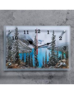 Часы настенные серия Природа Горное озеро 20х30 см Сюжет