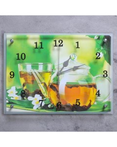 Часы настенные серия Кухня Чайничек чая 30х40 см Сюжет