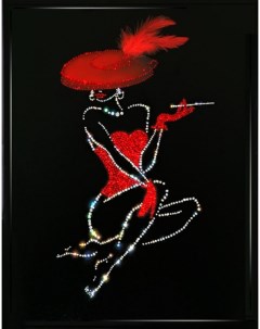 Картина Сваровски Леди в красном 40 х 50 см Хрустальные подарки