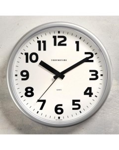 Часы настенные серия Классика плавный ход d 22 5 cм серые Troyka