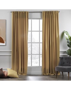 Комплект штор Casa Eleganta 140х270 Ткань рогожка на шторной ленте Желтые Casa elegante