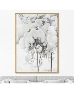 Репродукция картины на холсте Snow Covered Pine Saplings 1899г 75х105см Картины в квартиру
