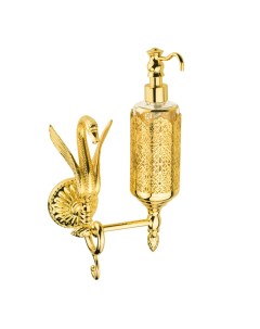 Дозатор для жидкого мыла настенный декор золото Luxor 26165 Migliore