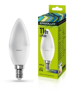 Лампа светодиодная LED C35 11W E14 6K Ergolux