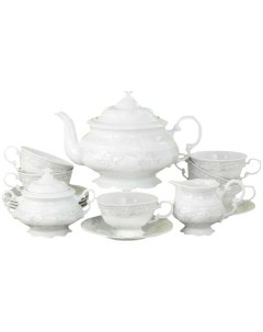 Чайный сервиз на 6 персон 15 предметов Соната Серый узор 158483 Leander
