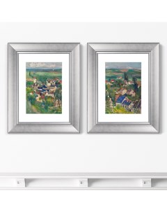 Набор из 2 х репродукций картин в раме Auvers Panoramic View 1875г 40 5х50 5см Картины в квартиру