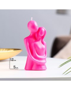 Свеча фигурная Влюбленные 12 см розовая Богатство аромата
