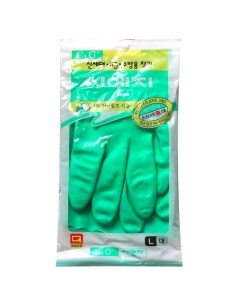 Перчатки хозяйственные с хлопковым напылением Hygienic Glove PVC размер L Myungjin