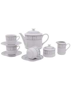 Чайный сервиз на 6 персон 15 предметов Сабина Серый орнамент 158944 Leander