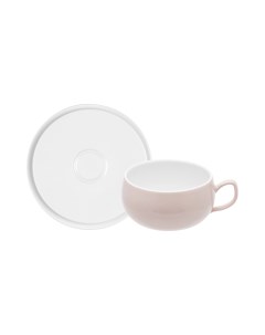 Чашка чайная с блюдцем Degrenne Salam 250 мл фарфор розовая Guy degrenne