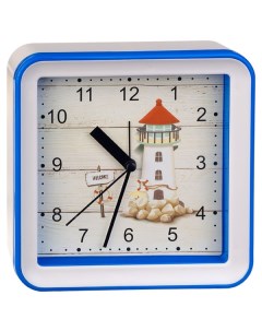Часы Quartz будильник PF TC 010 квадратные 14 8x14 8 см подвес на стену маяк Perfeo