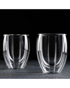 Набор стаканов с двойными стенками Поль 350 мл 2 шт 8 5x12 см Magistro