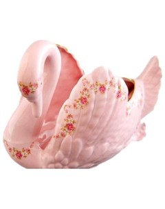 Конфетница h 17 х 21 см Лебедь Соната Розовый цветок розовая 158762 Leander