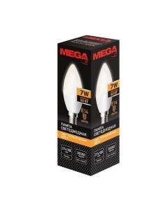 Лампа светодиодная Mega 7 Вт E14 свеча 3000 K теплый белый свет 1053686 Promega jet