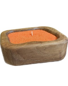 Насыпная свеча в гранулах деревянный подсвечник оранжевый воск Candle-magic