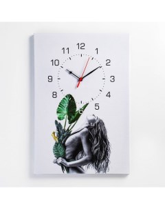 Часы картина настенные Девушка плавный ход 40 х 60 см Соломон