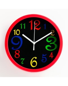 Часы настенные серия Детские Цветные цифры дискретный ход d 20 см АА Соломон