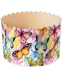 Форма для кулича Бабочки цветные 90х90 мм Топ продукт