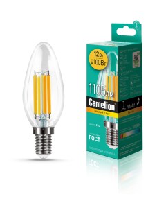 Лампа светодиодная LED12 C35 FL 830 E14 Camelion